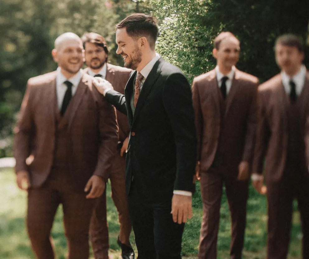 André-Philippe Gravel with his groomsmen